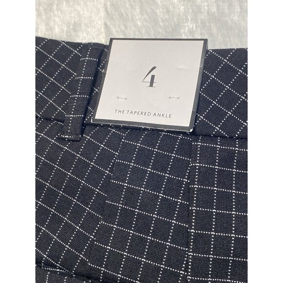 White House Black Market Black and White Tapered Grid Effortless Womens Sz 4 R - Picture 10 of 13